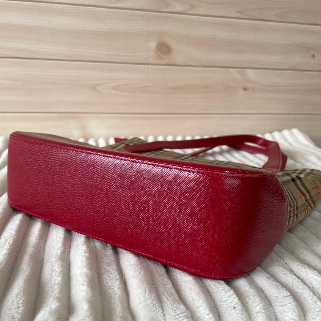 Burberry トートバッグ ベージュ/レッド