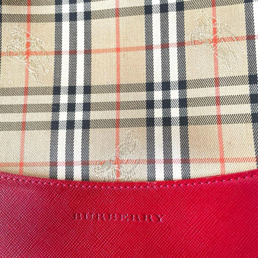 Burberry トートバッグ ベージュ/レッド