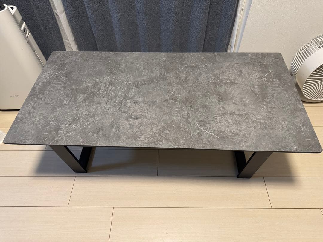 美品 一生紀 ISSEIKIセンターテーブル110 SHANON グレー石目調