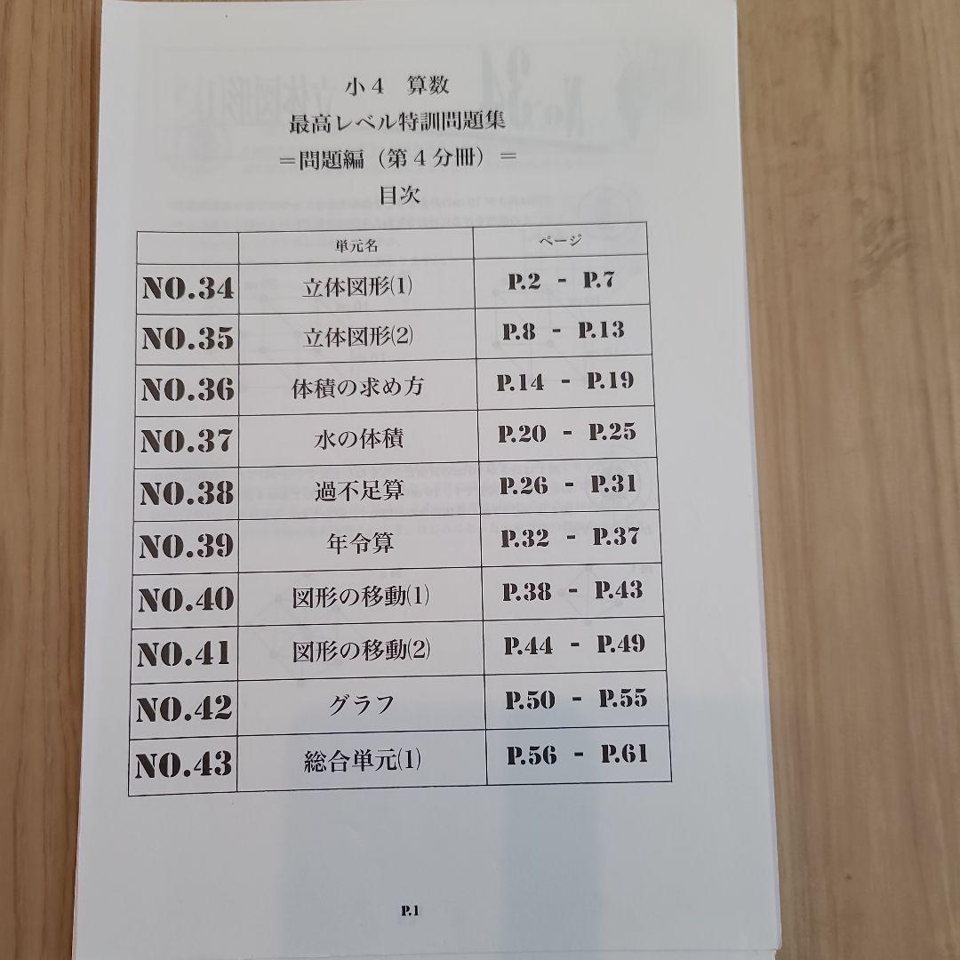 小4 算数 最高レベル特訓問題集 4冊セット
