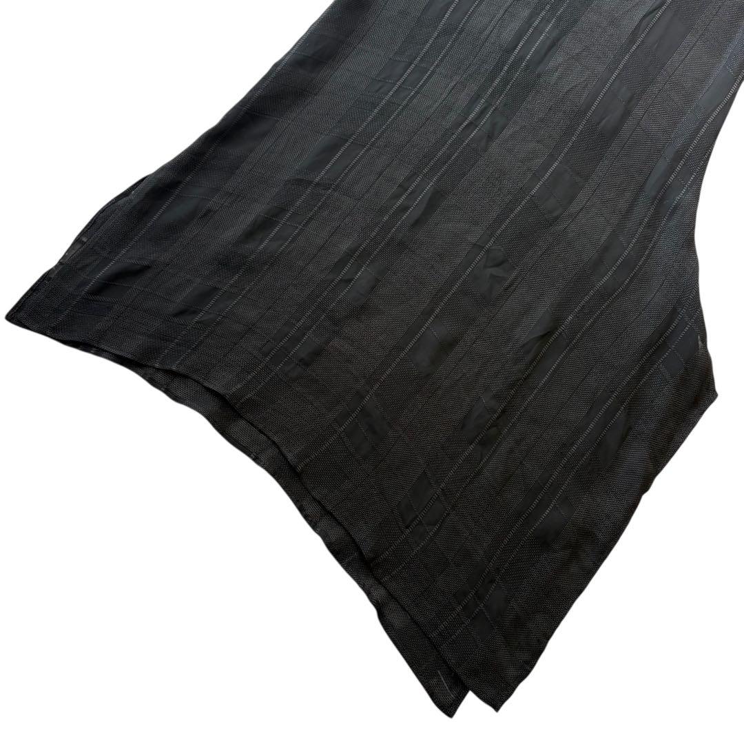 YOHJI YAMAMOTO NOIR刺繍 シアーチェックワンピース　アシメ　L