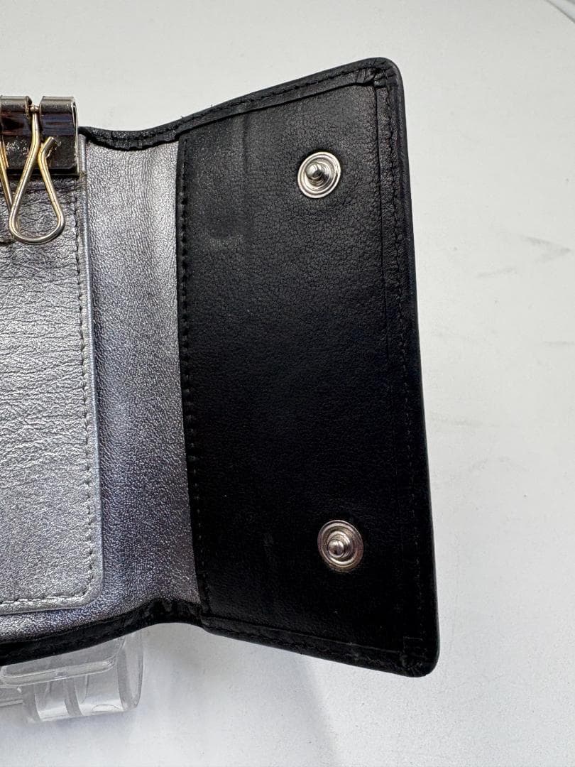 CHANEL シャネル キーケース 6連 ブラック レザー シルバー金具 美品