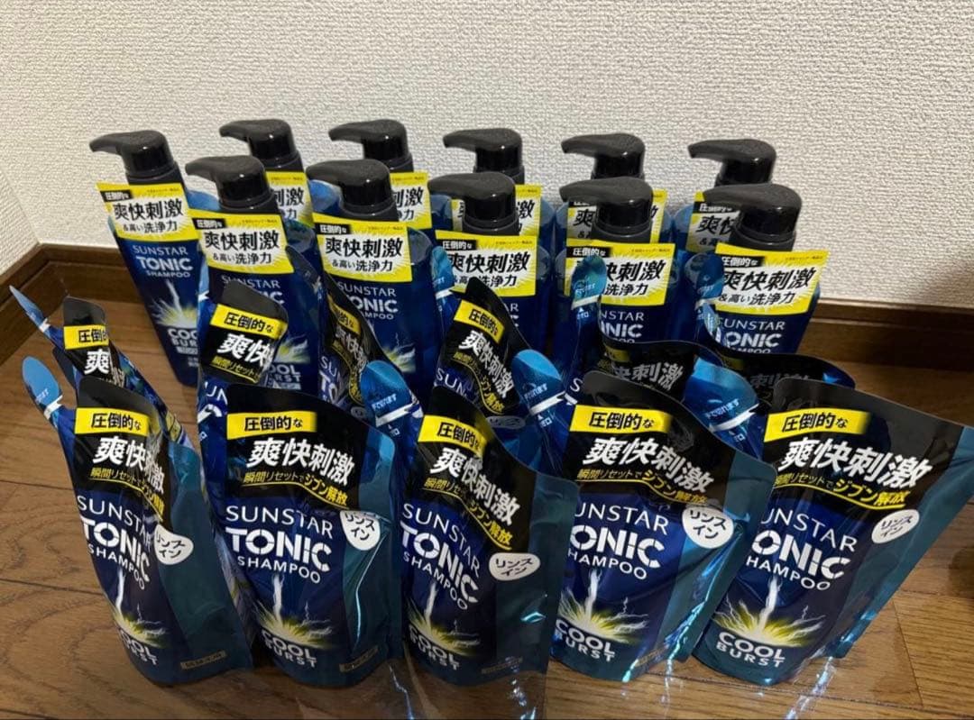 各11個セット サンスタートニックシャンプー　クールバースト リンスイン本体詰替
