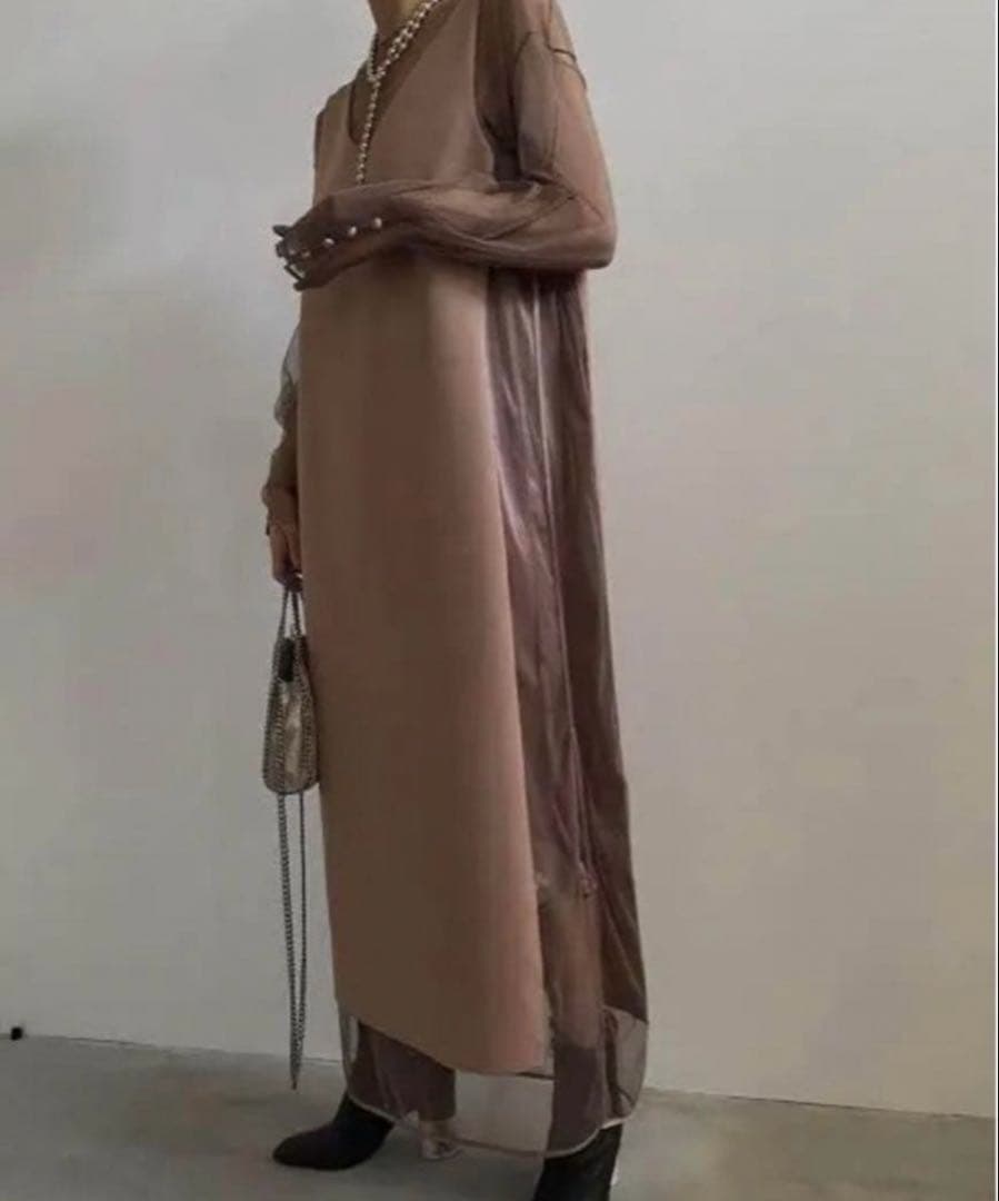 Ameri vintage TULLE DOCKING DRESS 板野友美