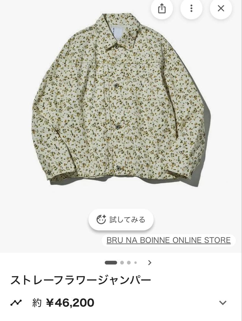 ブルーナボイン　ストレーフラワージャンパー　極美品　Lサイズ　Gジャン型