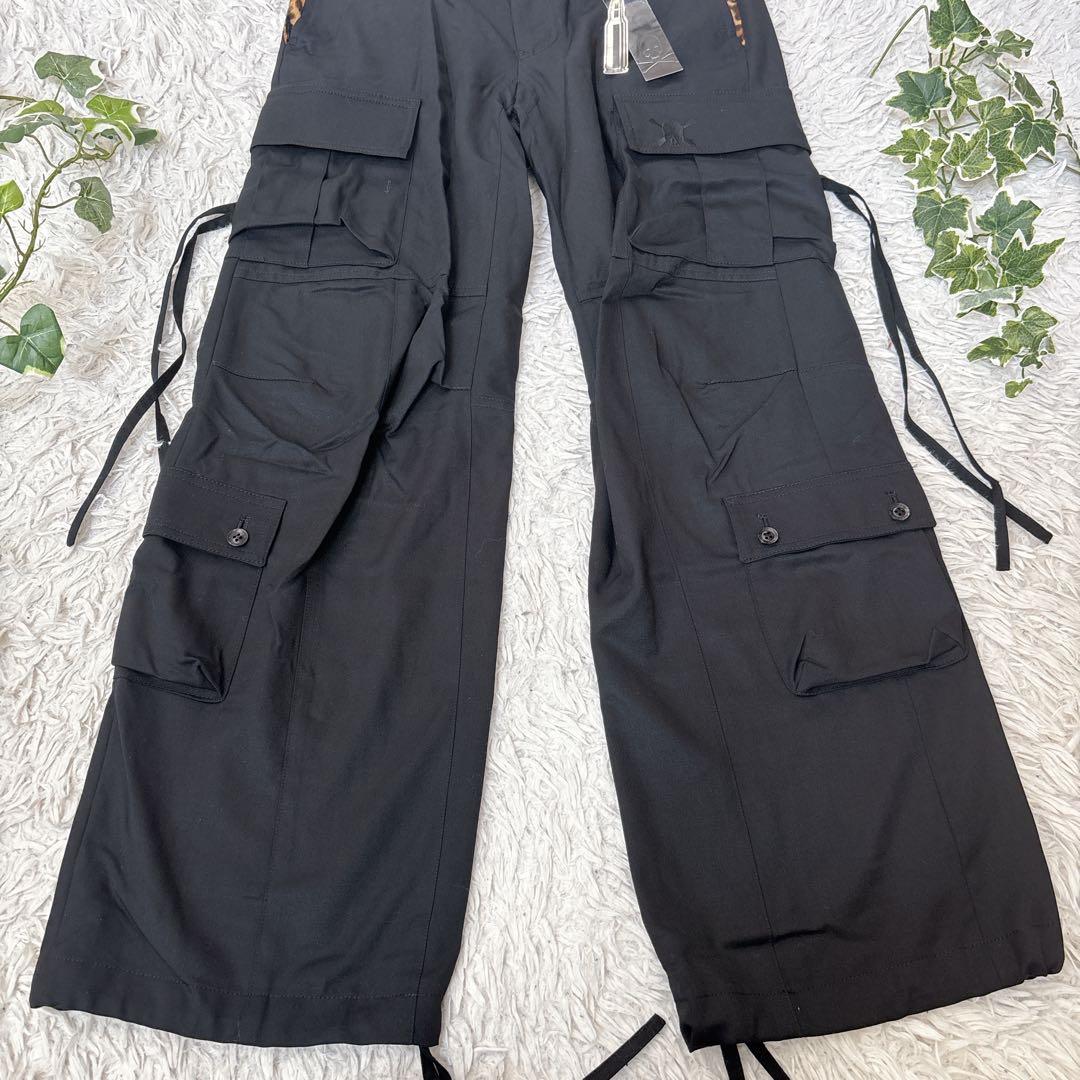 未使用品　ROEN ロエン　カーゴパンツ ヒョウ柄　スカル　ブラック　W32