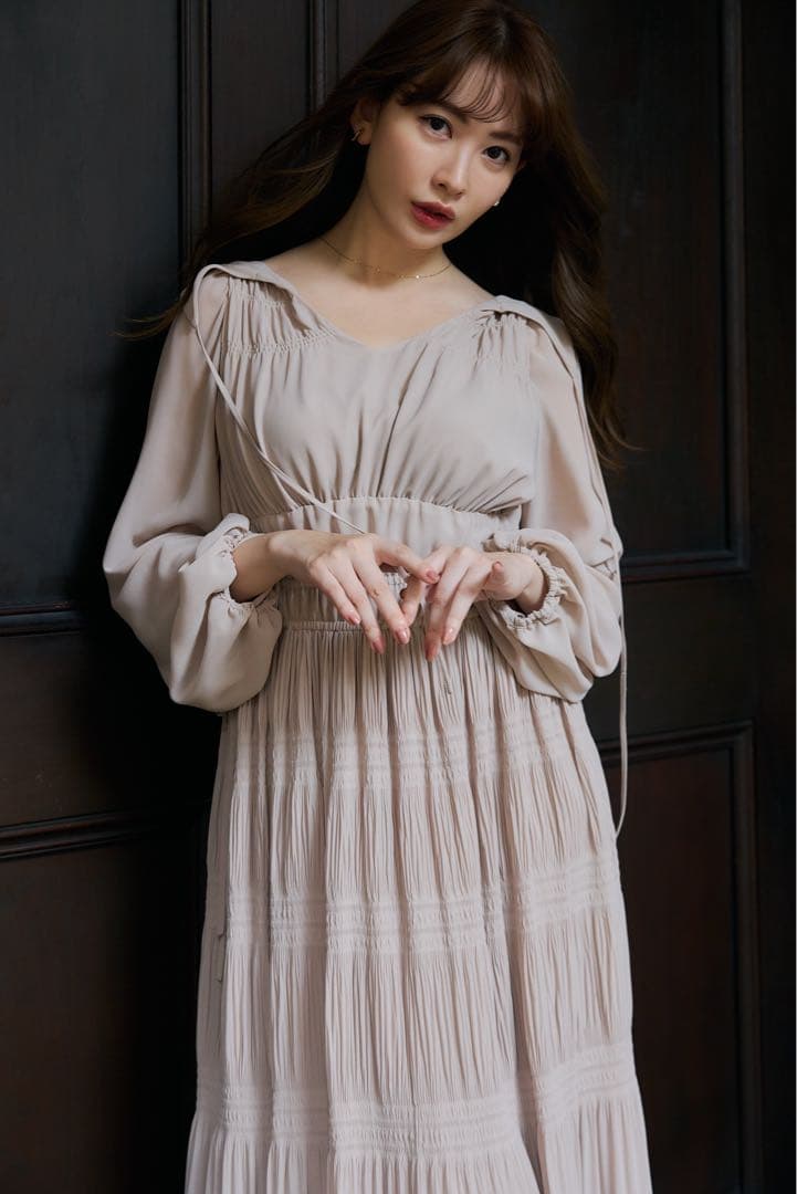 Herlipto♡MajolicaPleatedChiffonLongDress