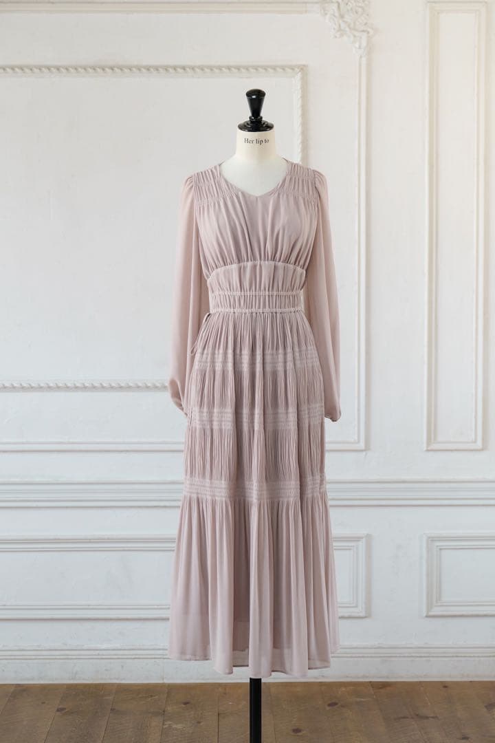 Herlipto♡MajolicaPleatedChiffonLongDress