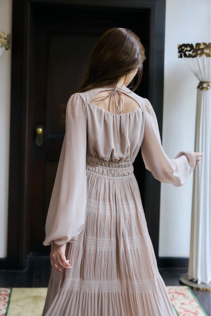 Herlipto♡MajolicaPleatedChiffonLongDress