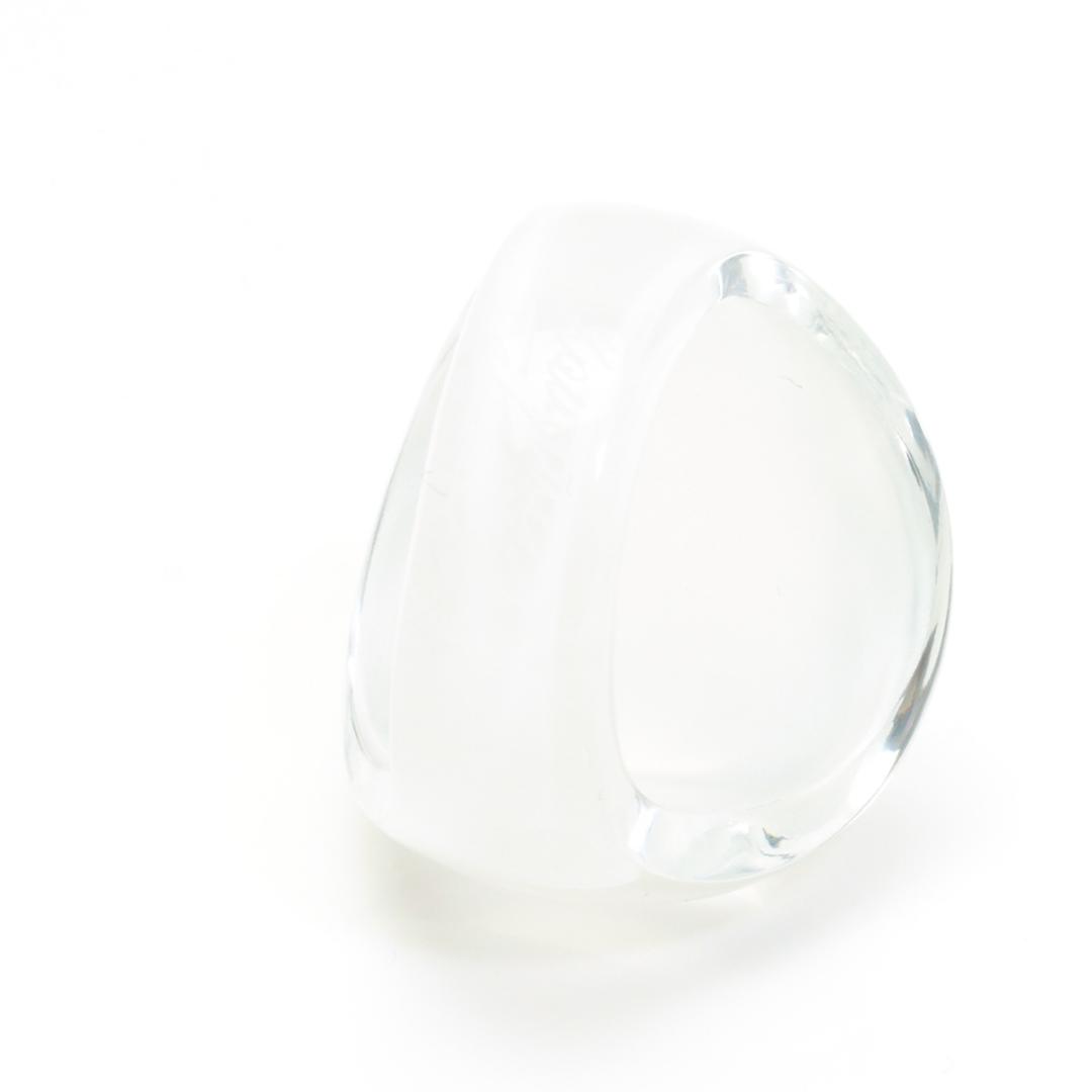美品 ラリック LALIQUE カボション リング 指輪 14号 白 ホワイト