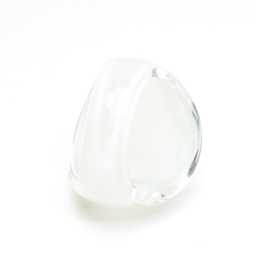 美品 ラリック LALIQUE カボション リング 指輪 14号 白 ホワイト