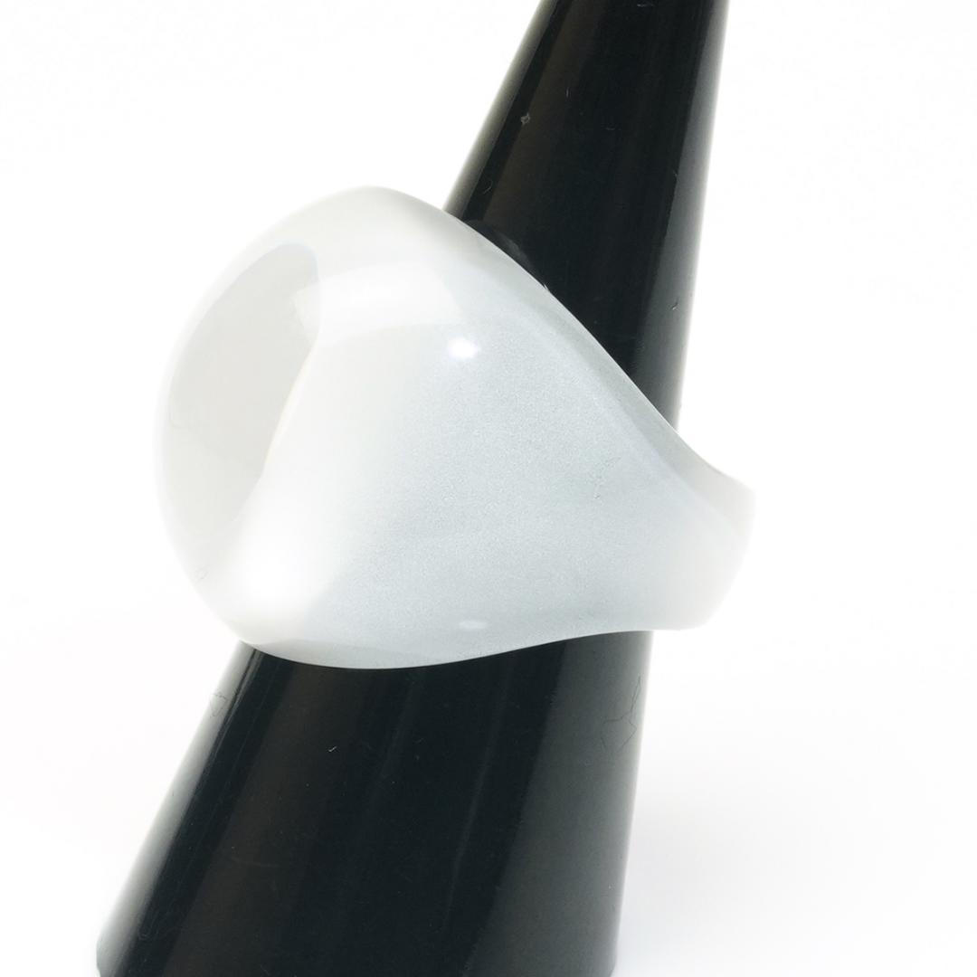美品 ラリック LALIQUE カボション リング 指輪 14号 白 ホワイト