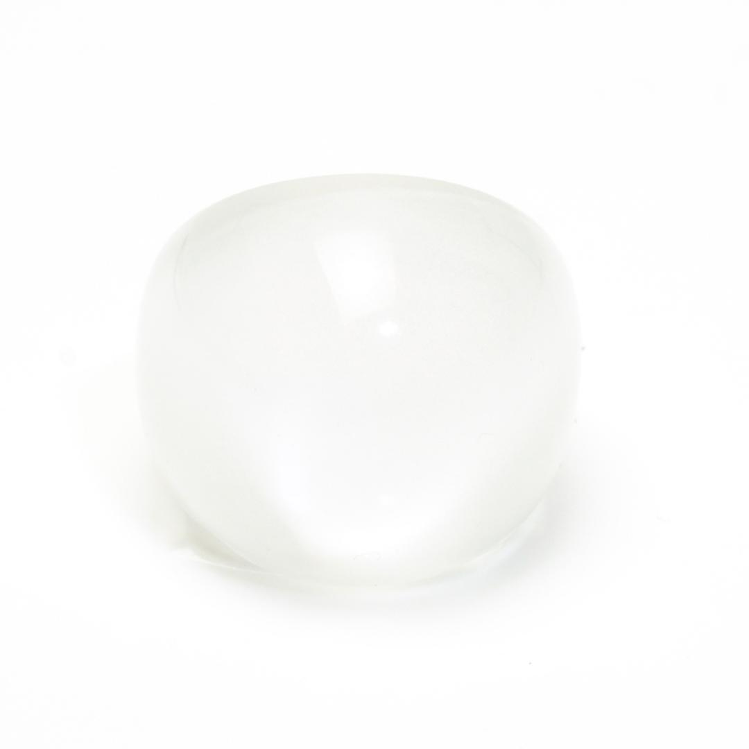 美品 ラリック LALIQUE カボション リング 指輪 14号 白 ホワイト