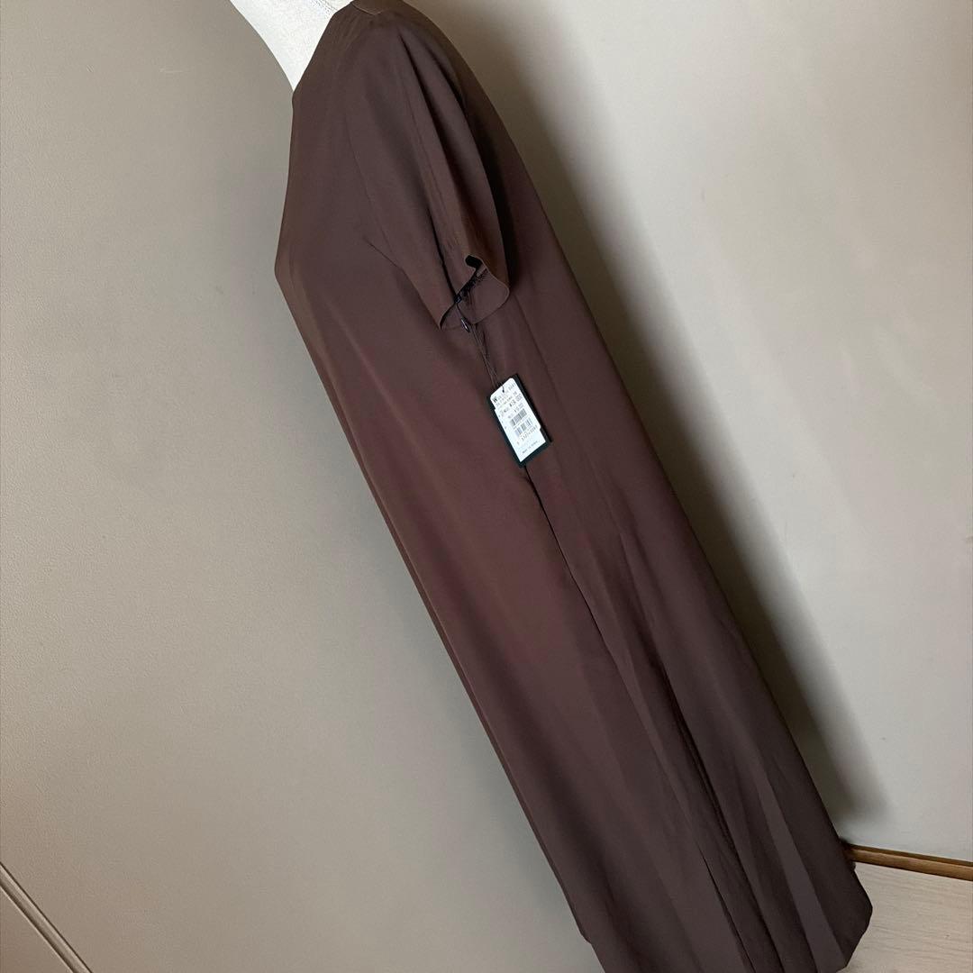 【定価19,000円】半袖ロングワンピース　ブラウン　ヤマダヤ　Aga　M