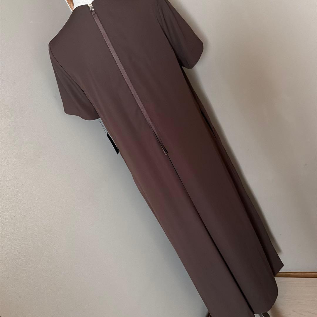 【定価19,000円】半袖ロングワンピース　ブラウン　ヤマダヤ　Aga　M