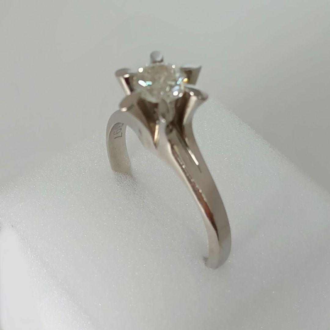 【鑑定書付】Pt900 D0.397ct 一粒ダイヤモンドリング 婚約指輪
