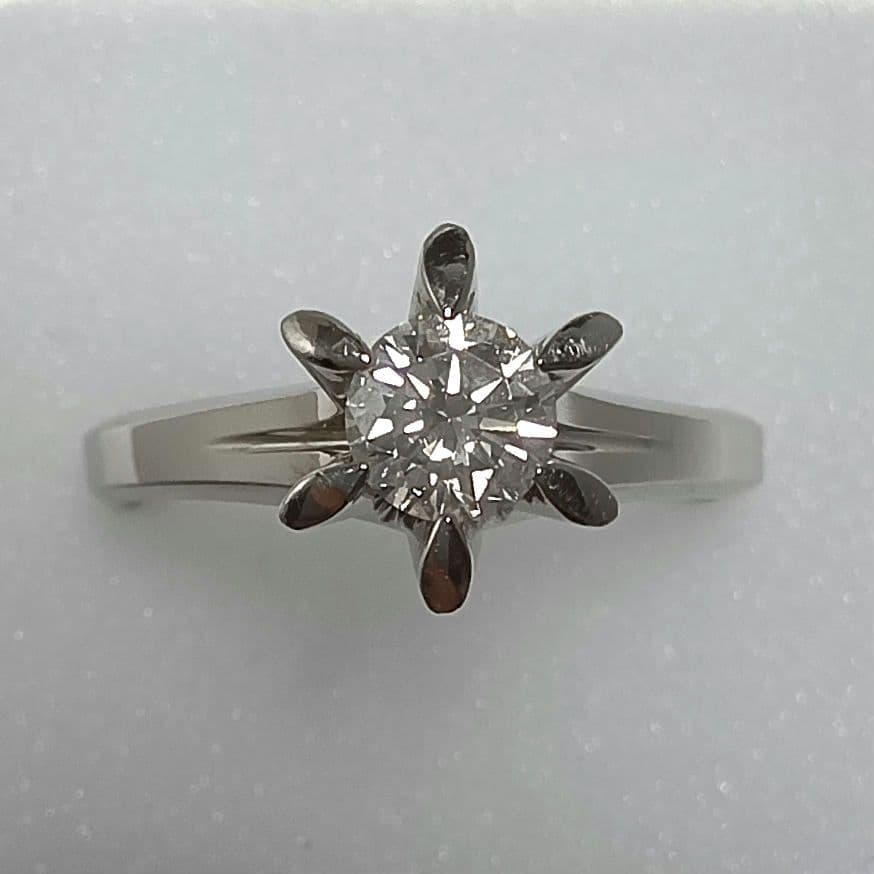【鑑定書付】Pt900 D0.397ct 一粒ダイヤモンドリング 婚約指輪