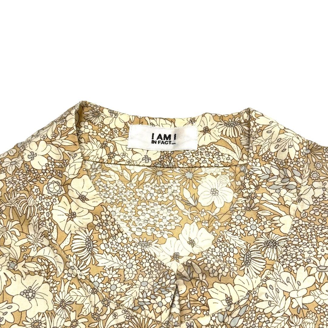 美品 IAMI アイアムアイ リバティ ベルト ロングワンピース 五分丈袖