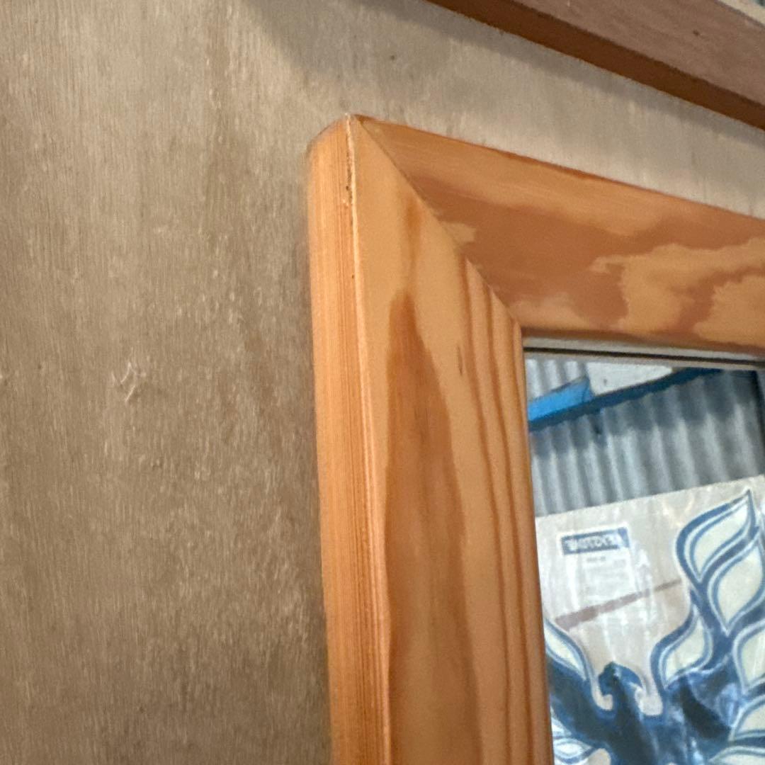 天然木　大型ミラー　80×180