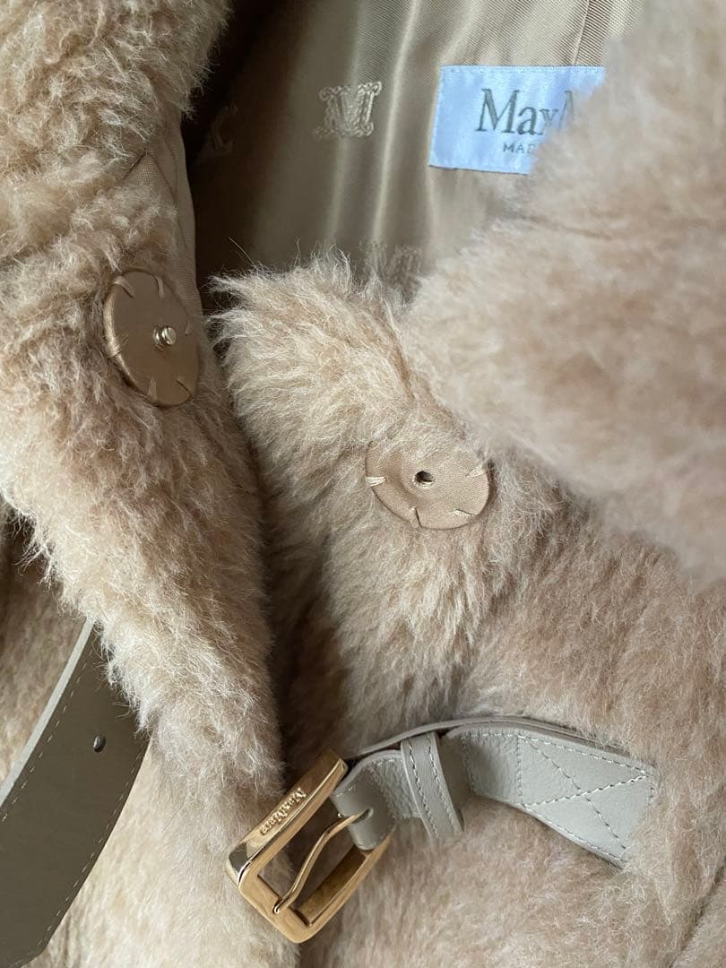 MAX MARA マックスマーラ テディポンチョ ベージュ カシミヤ混