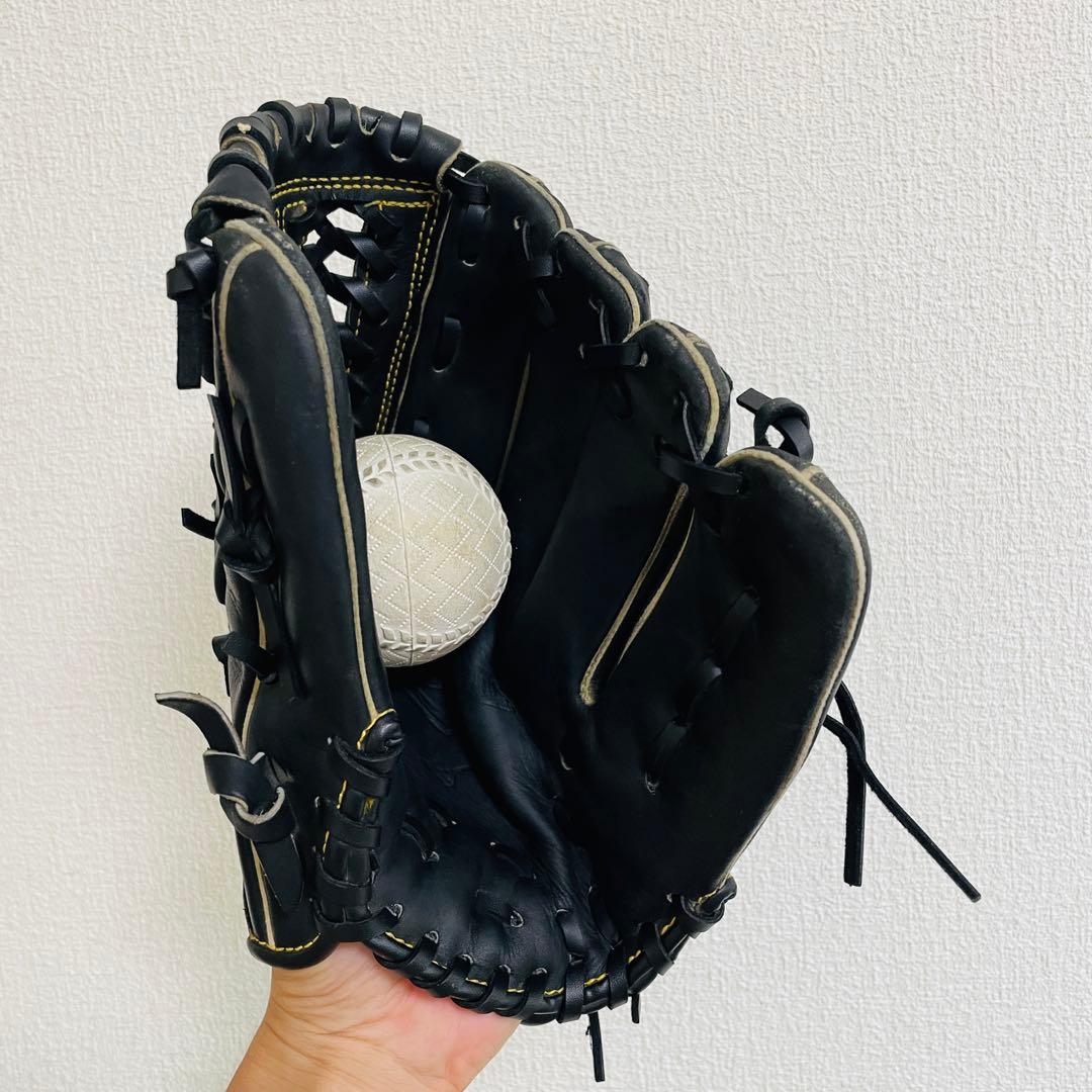 ✨美品✨ミズノ　MIZUNO 野球グローブ　黒　ブラック　即戦力