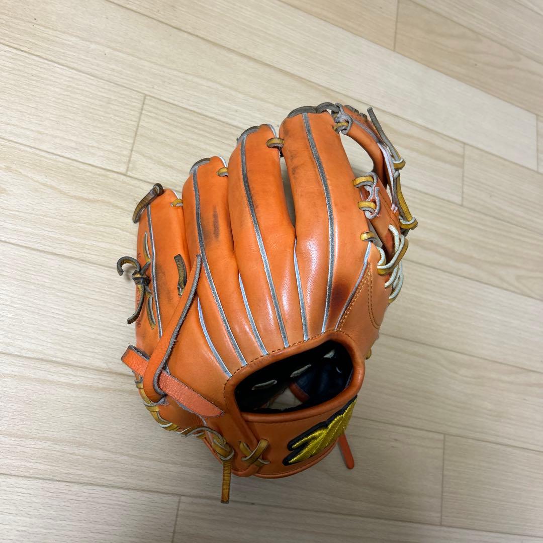 た*が様 オレンジ レザー 硬式グローブ