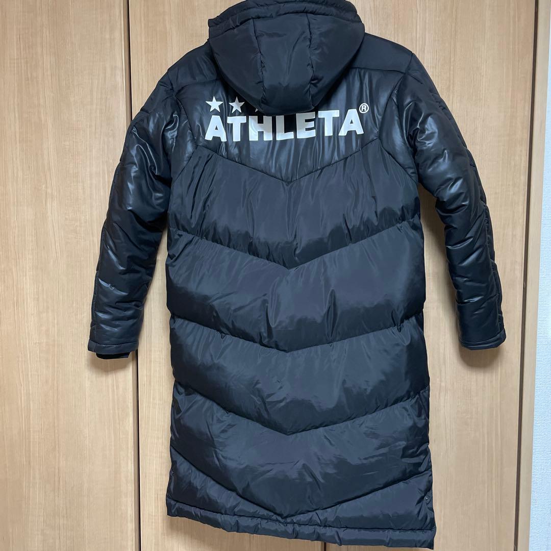 ATHLETA ブラック　ベンチコート フード付き　Ｍサイズ