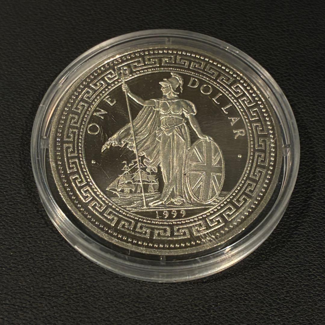 1999年 香港 兎年 1ドル 銀貨 プルーフ 記念硬貨 カラーメダル ①