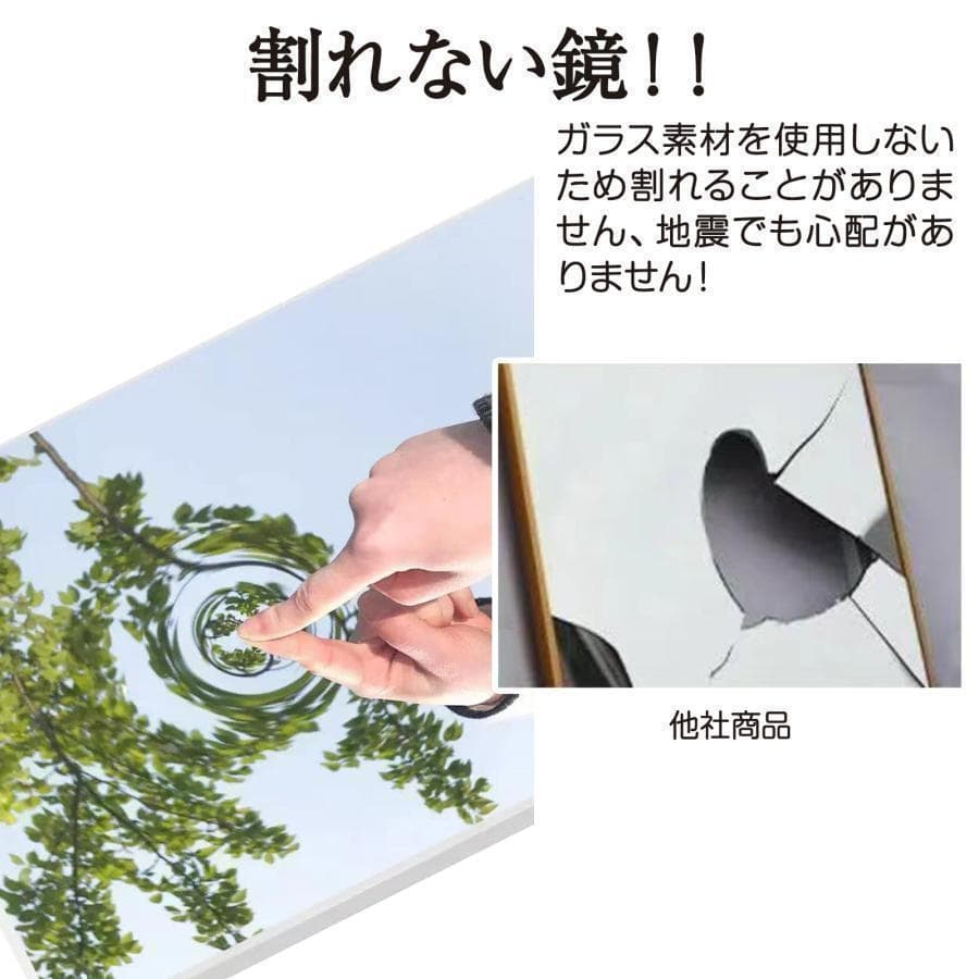 【美品】ダンスミラー 割れない鏡 幅80x160cm 姿見 銀色 7番