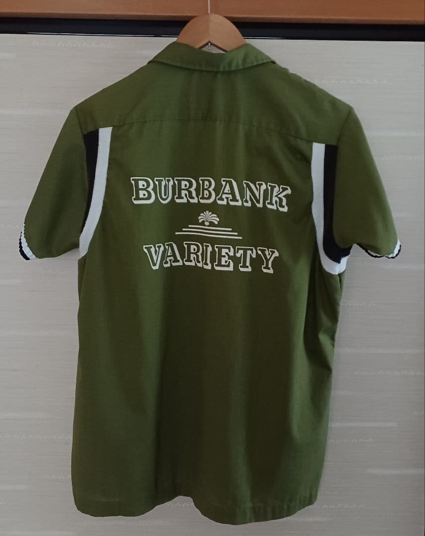 ★vtg 70s Hilton ボウリングシャツ オリーブグリーン 38★