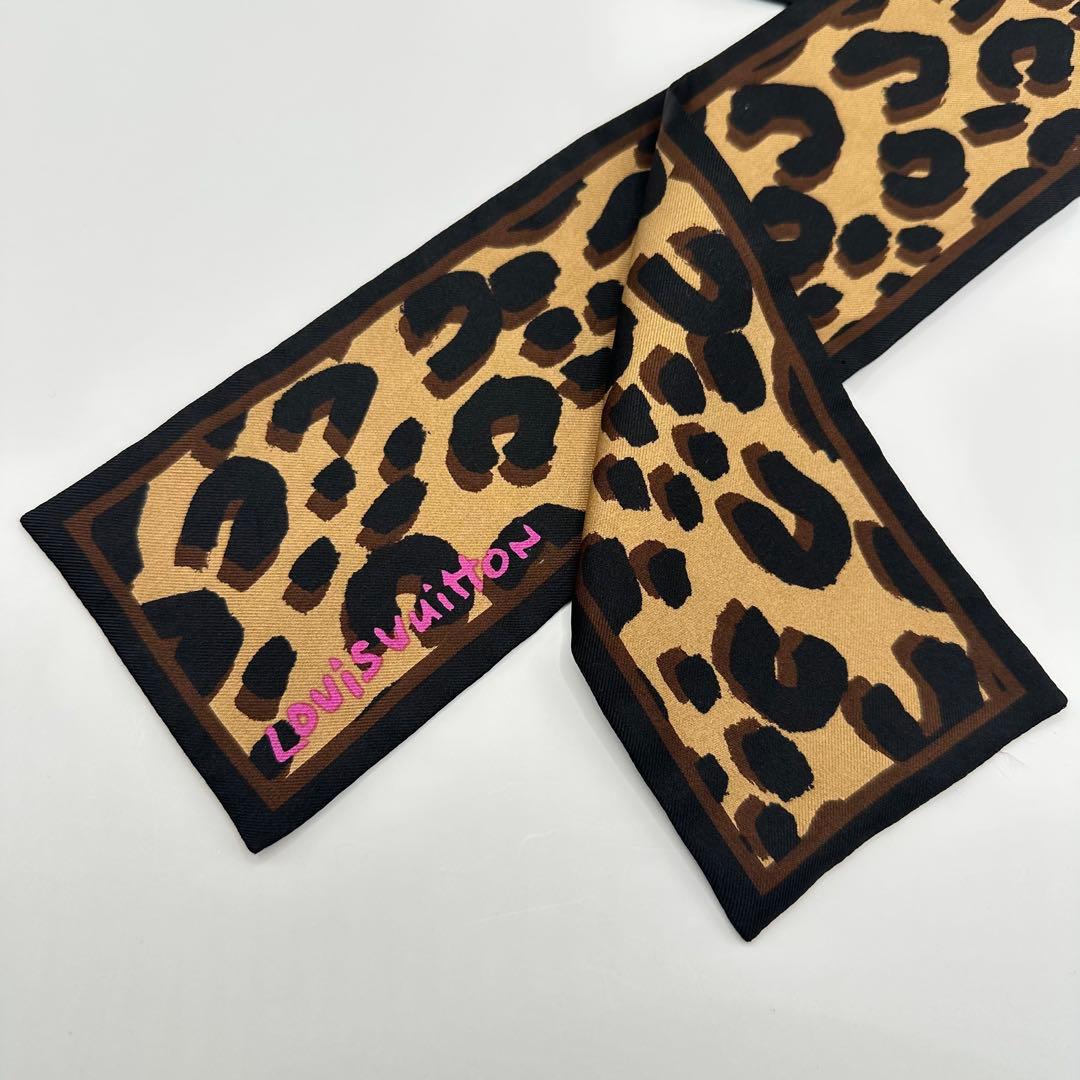 LOUIS VUITTON■バンドー レオパード ヒョウ柄 スカーフ ヴィトン