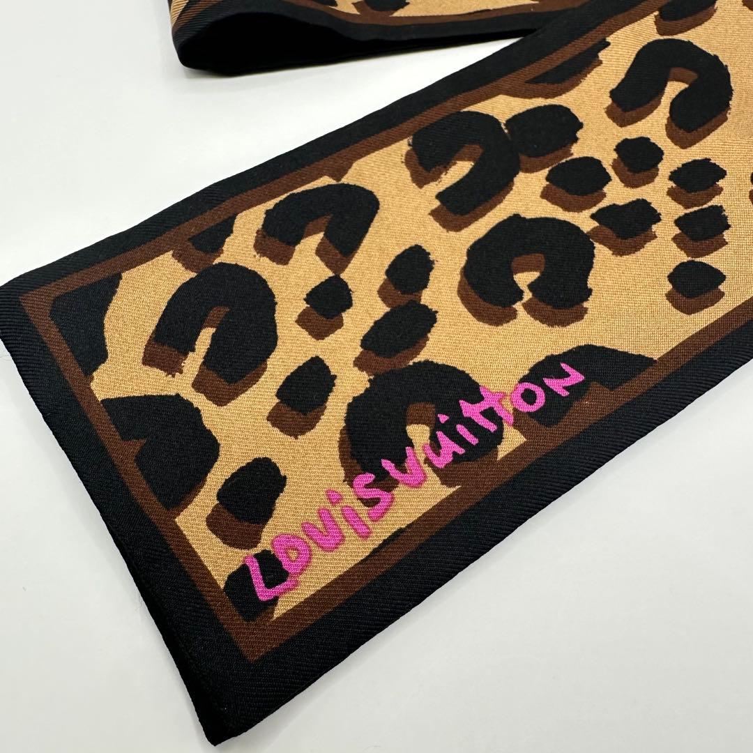 LOUIS VUITTON■バンドー レオパード ヒョウ柄 スカーフ ヴィトン