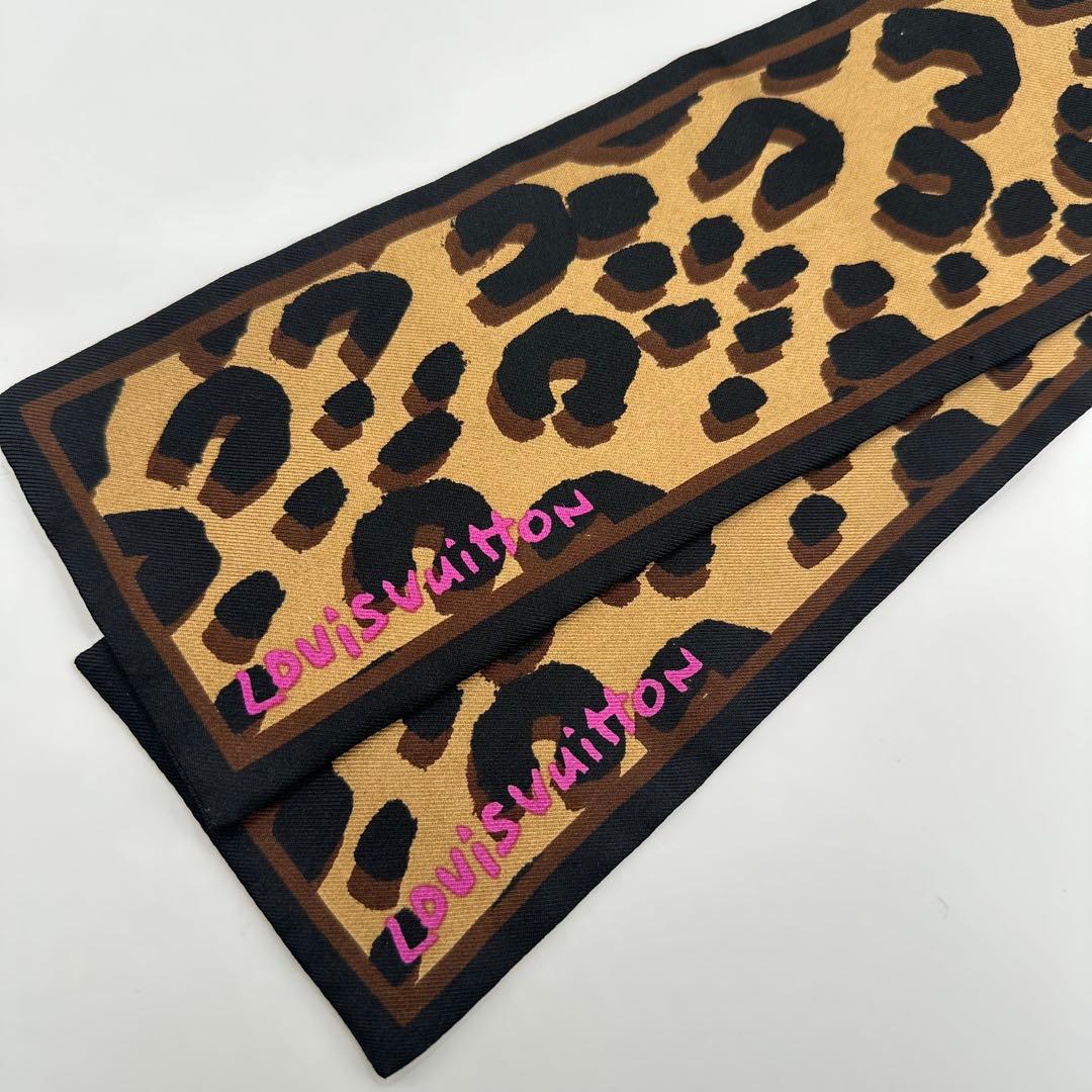 LOUIS VUITTON■バンドー レオパード ヒョウ柄 スカーフ ヴィトン