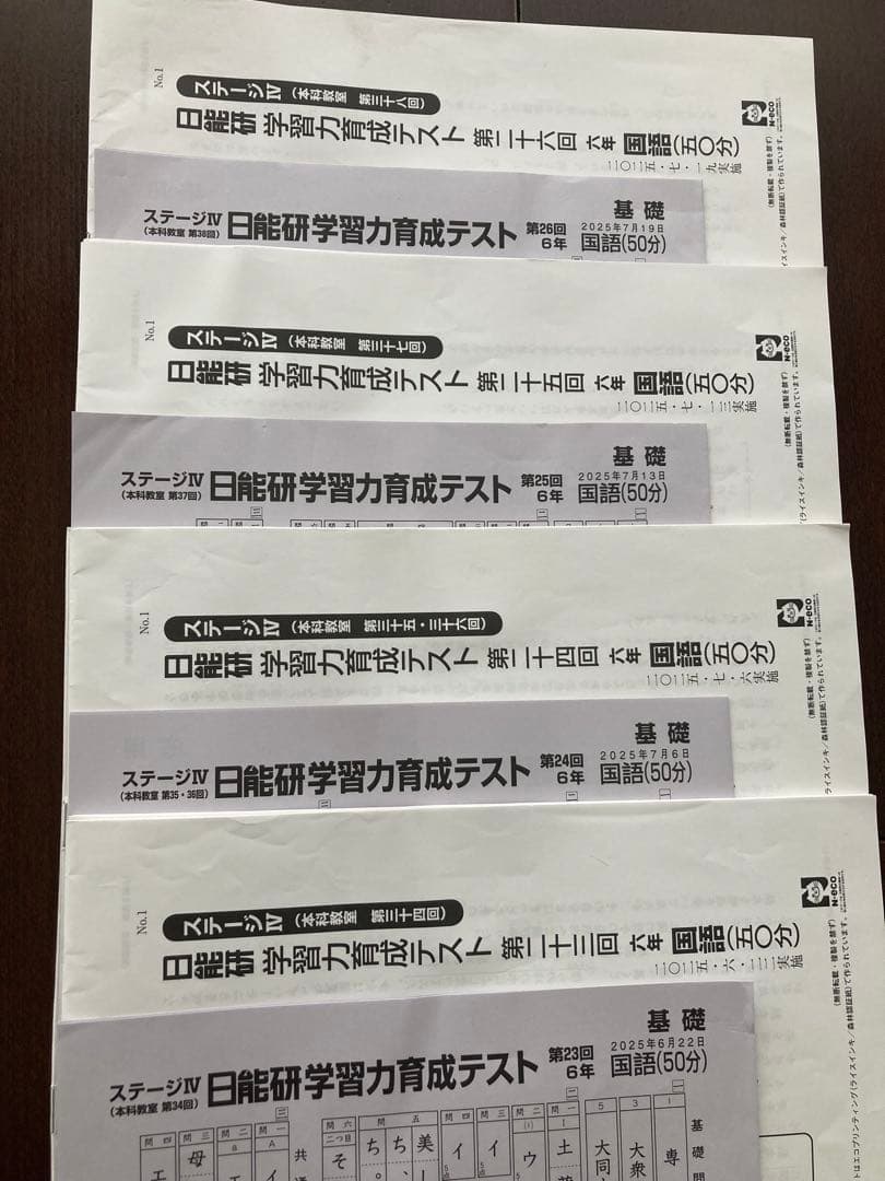 2025年　日能研　学習力育成テスト　6年　前期　全17回分　中学受験