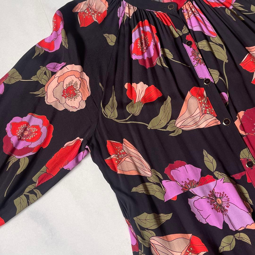 グレースコンチネンタル 花柄 ティアード ワンピース 前開き23SS 38極美品