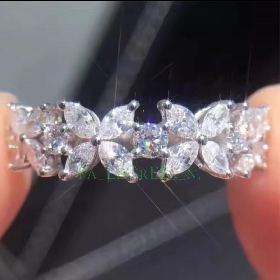 ppwz指輪レディース結婚指輪　婚約指輪　モアサナイト　ハーフエタニティリング
