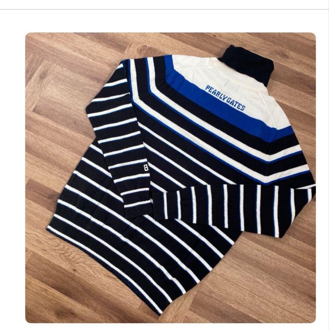 美品♡パーリーゲイツ♡ボーダータートルネックニット
