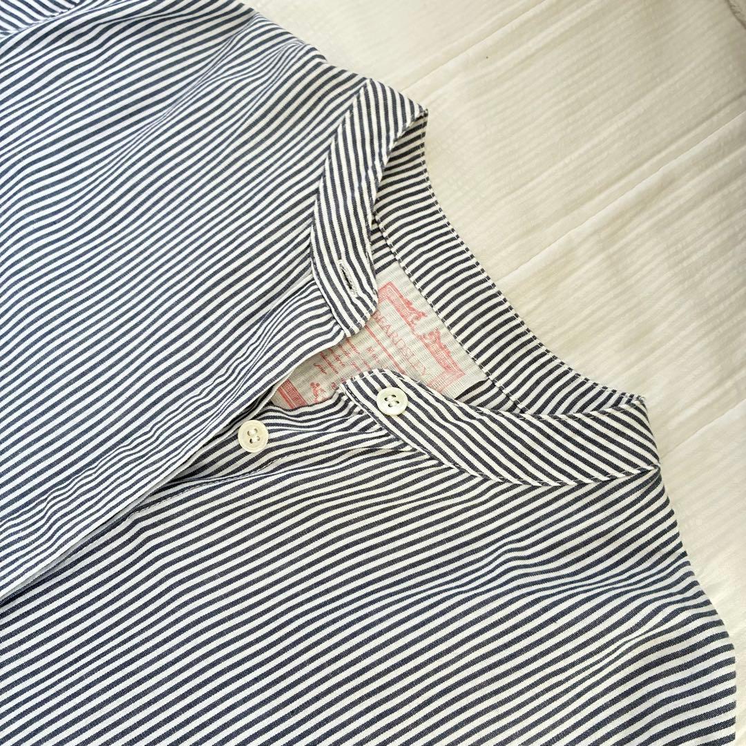 【美品】BEARDSLEY 先染めギャザーワンピース ストライプ　サイズ：0