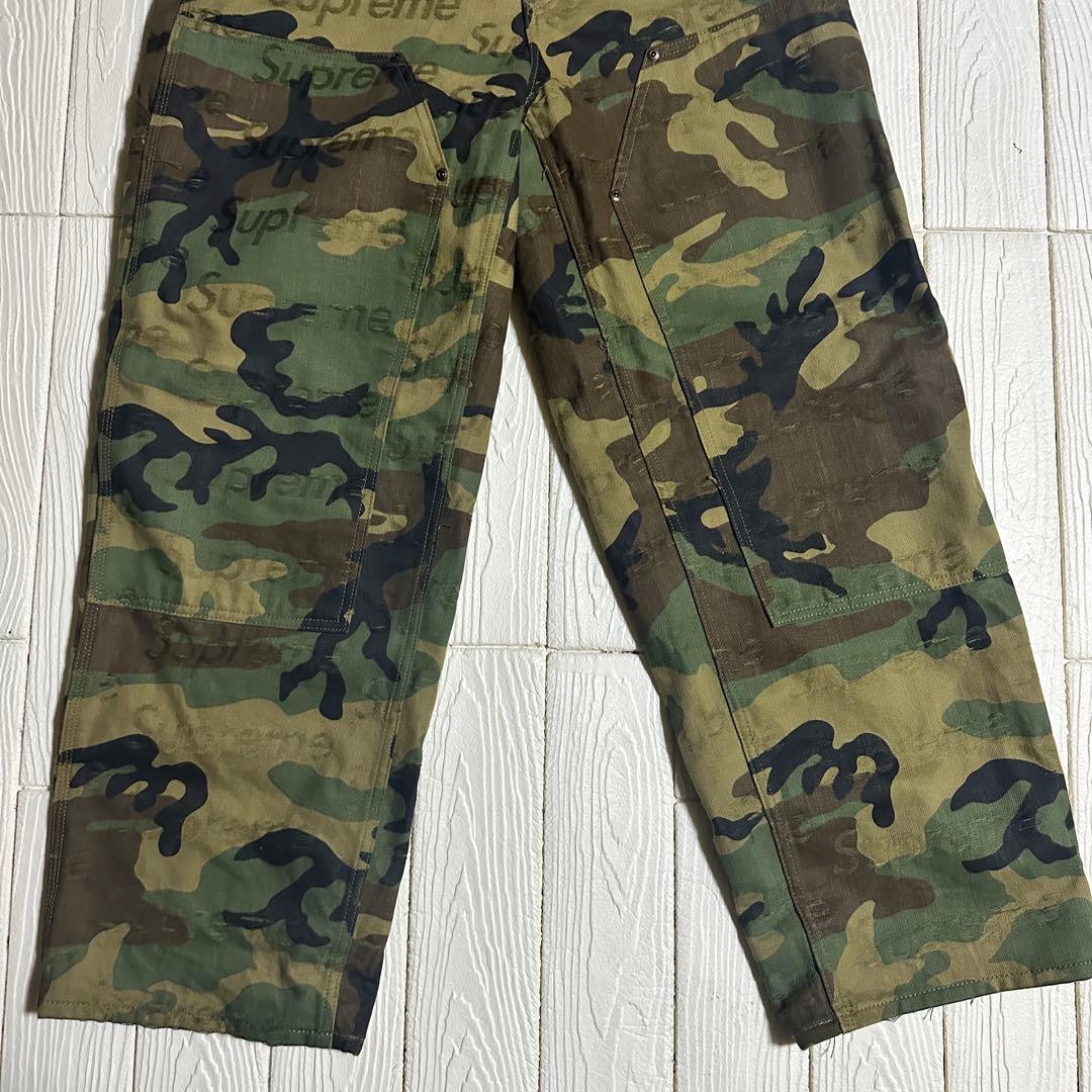 パンツ Supreme Jacquard Logos Double Knee Denim