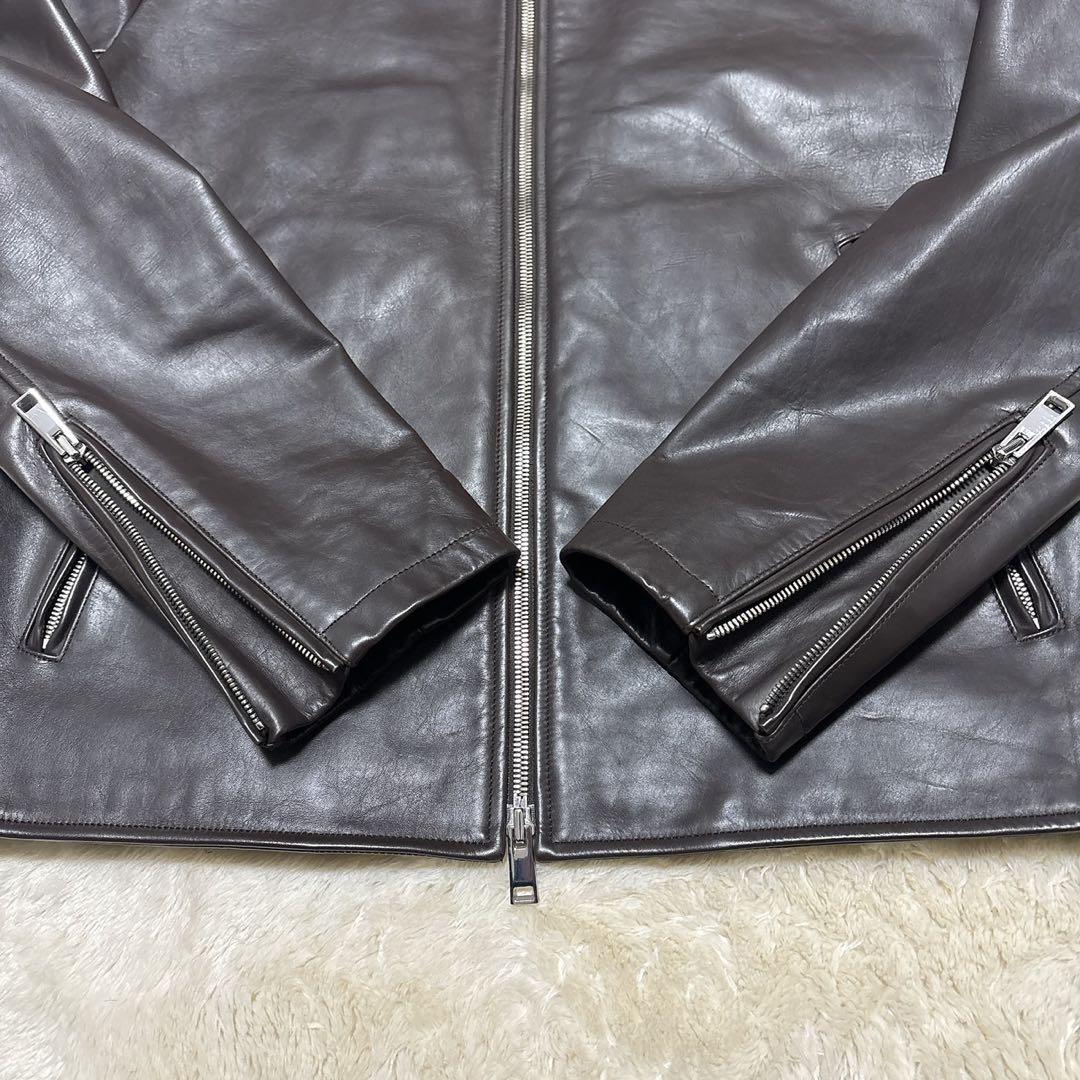 美品✨ Theoryセオリー シングルレザーライダースジャケット 牛革カウレザー