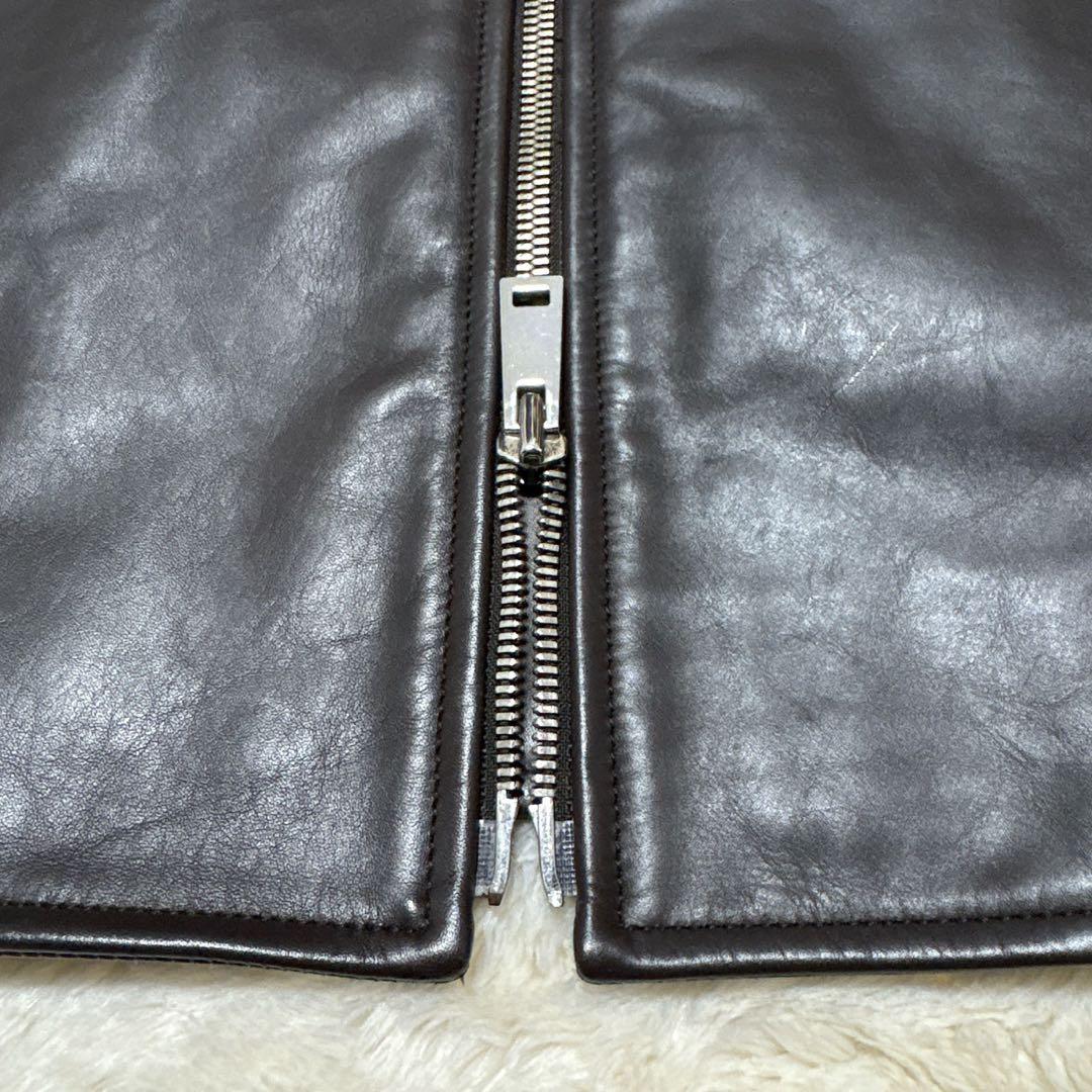 美品✨ Theoryセオリー シングルレザーライダースジャケット 牛革カウレザー