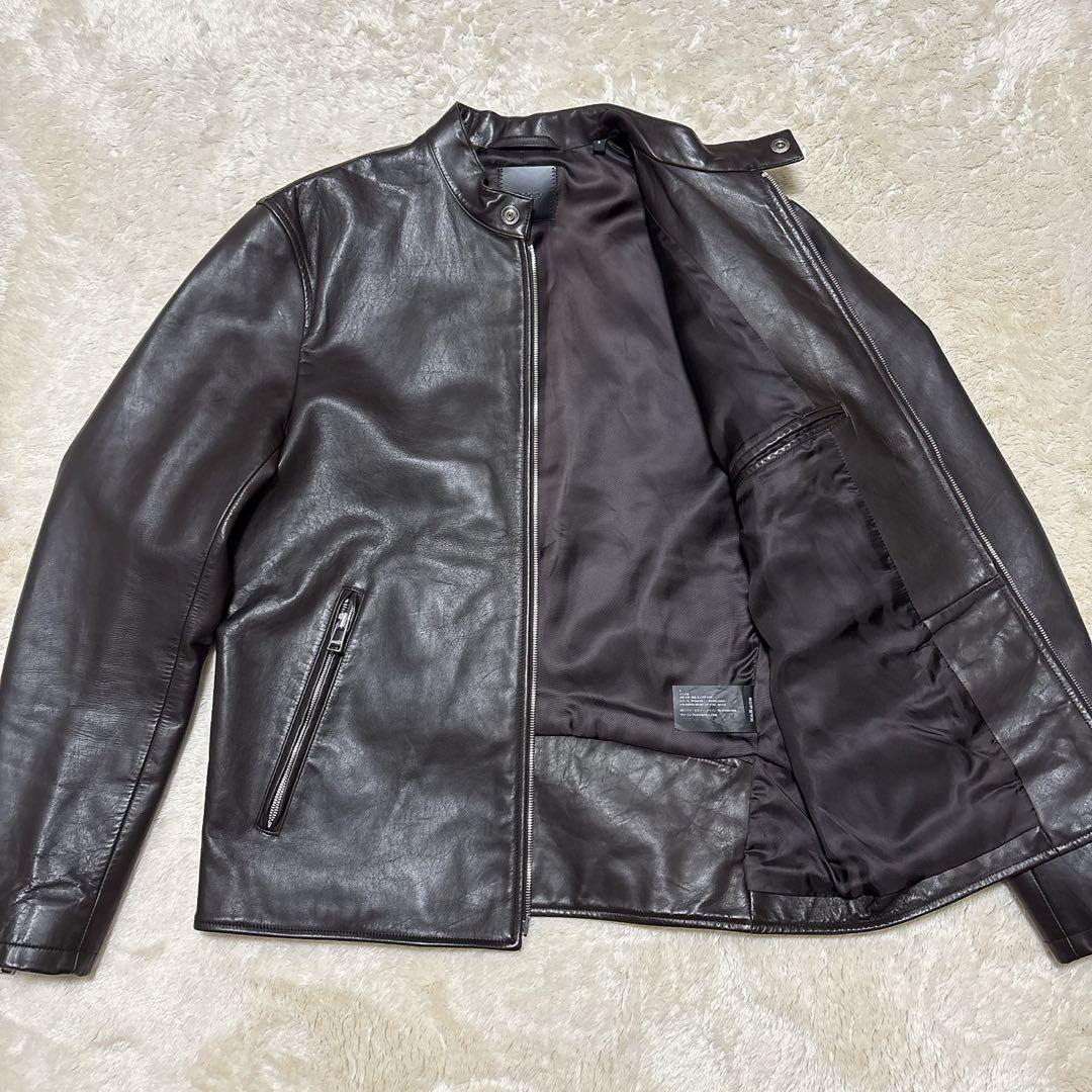 美品✨ Theoryセオリー シングルレザーライダースジャケット 牛革カウレザー