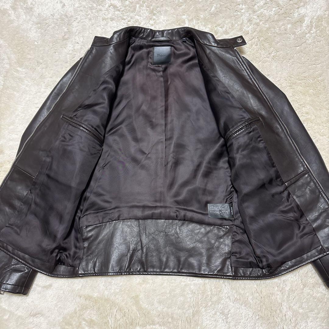 美品✨ Theoryセオリー シングルレザーライダースジャケット 牛革カウレザー
