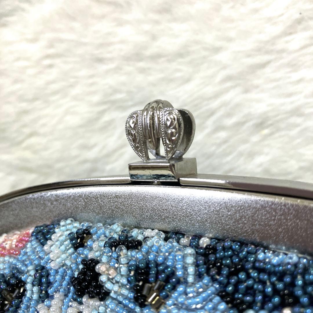【美品】豪華　ビーズバッグ　和装バッグ　洋装バッグ　総ビーズ　花柄　大正ロマン