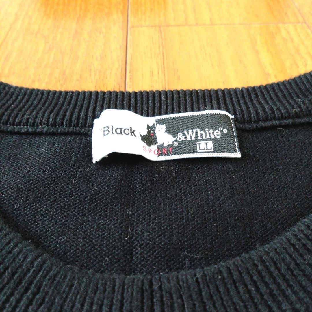 【美品】Black＆Whiteブラック＆ホワイト　ニットセータートレーナー