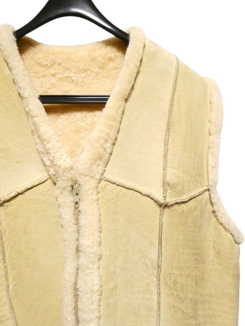 ※専用！44！70-80年代ヴィンテージ！肉厚リアルムートンジップアップベスト