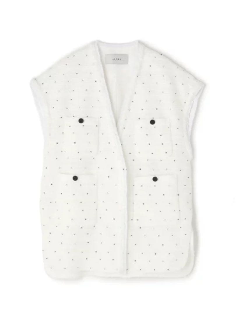ADORE フラワースパングルツィードジャケット　サンプル品