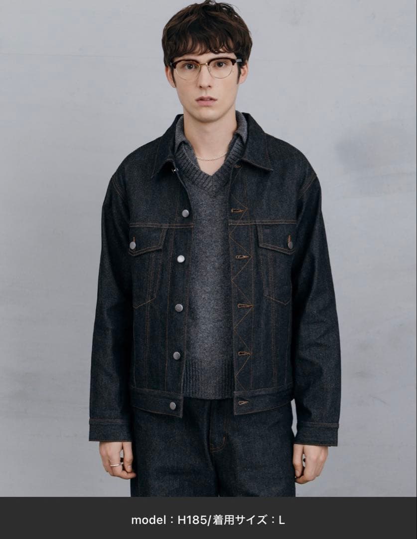 LURAKU Rigid Denim Jacket ブラック Mサイズ