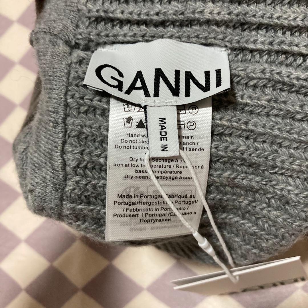 ganni ニット帽ビーニー グレー
