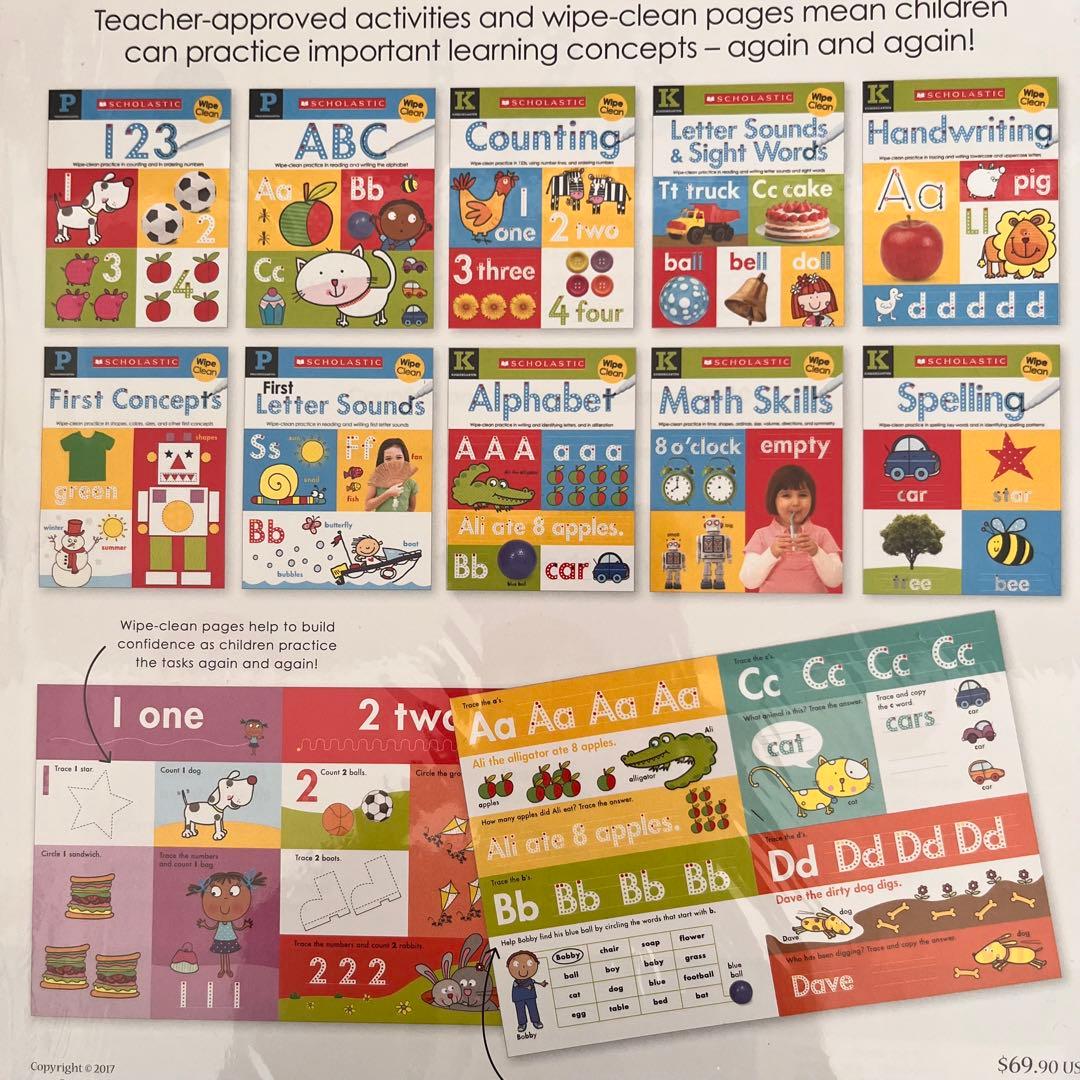Scholastic Write&Wipe書いて消せる 英語 ワークブック10冊
